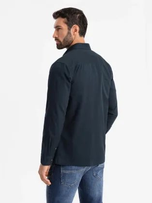 Érdekes fehér ing trendi mintával V1 SHCS-0156