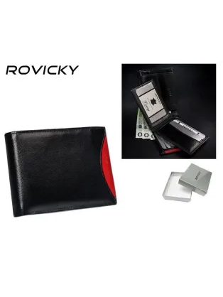 Rovicky férfi bőr pénztárca fekete színben