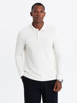 Férfi fehér pólóing logóval V2 POLS-0131