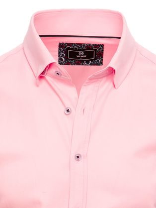 Divatos rózsaszín egyszínű rövid ujjú póló
