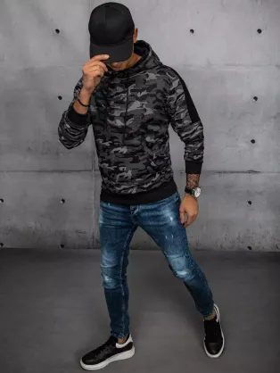 Egyedi fekete modern kapucnis felső