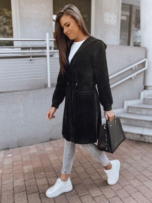 Fekete női steppelt kabát Vetis