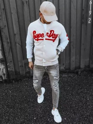 Khaki színű pulóver lenyomattal