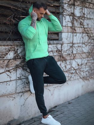 Kényelmes edzőruha férfiaknak menta-fekete