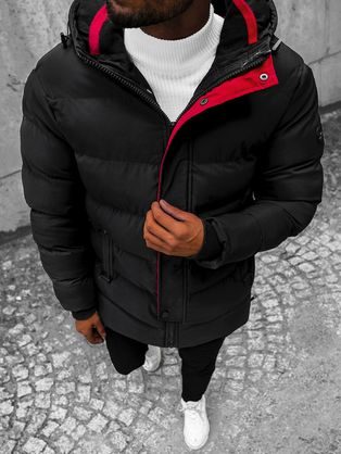 Trendi fekete steppelt kabát N/7330