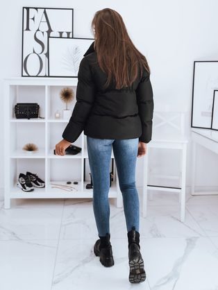 Különleges fekete női steppelt kabát Gisel