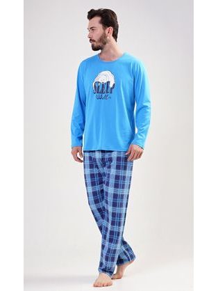Kék féri pizsama Sleep well