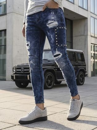 Divatos érdekes kék farmer nadrág