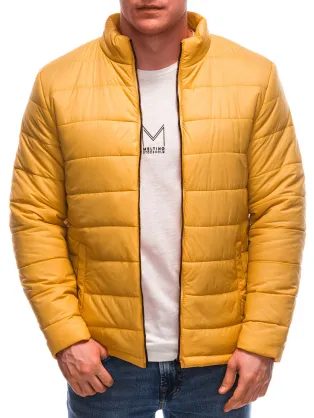 Mustár színű steppelt dzseki C526