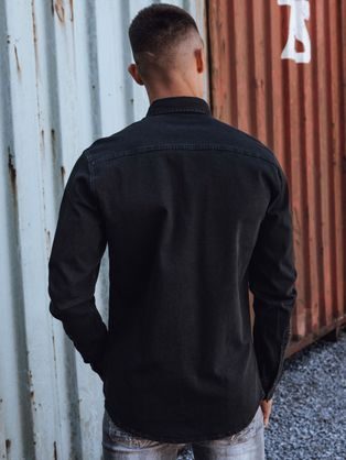 Trendi kék farmer ing logóval V2 SHDS-0180