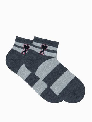 Sötétszürke csíkos női zoknik ULR106