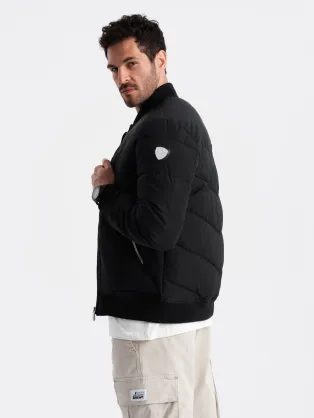 Stílusos fekete bomber dzseki V1 OM-JALP-0143