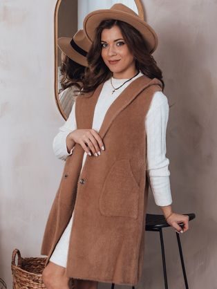 Női elegáns camel színű mellény Artemi