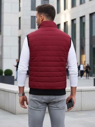 Modern szürke férfi mellény kapucni nélkül