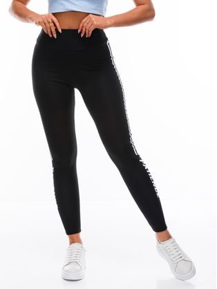 Trendi fekete női leggings lenyomattal PLR185