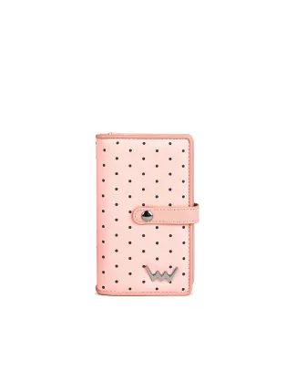 Látványos pöttyös rózsaszín pénztárca  Martha