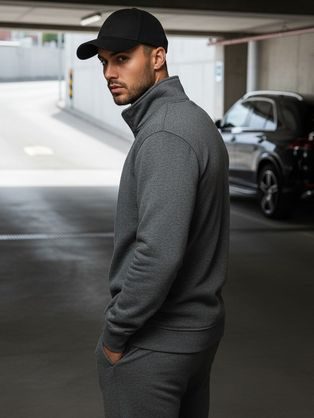 Kényelmes egyszerű antracit szürke felső