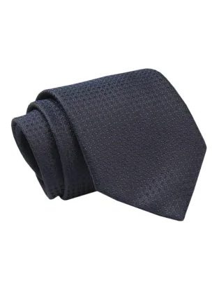 Sötét kék széles struktúr mintás nyakkendő  Chattier