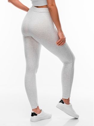 Kényelmes melírozott világosszürke női leggings PLR071