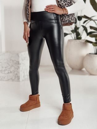 Női viaszos fekete leggings Ellodix