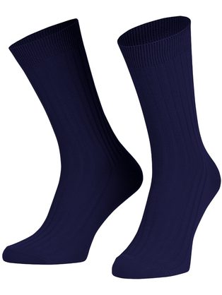 Magas tengerészkék pamut zokni