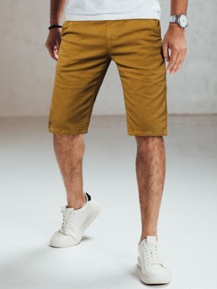 Férfi farmer rövidnadrág mustár színben