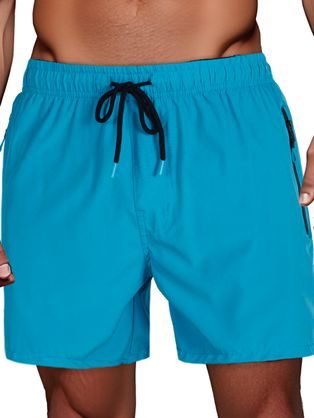 Fekete férfi fürdőruha cipzáras zsebekkel