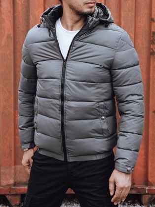 Divatos steppelt szürke férfi kabát