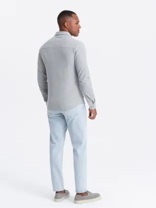 Trendi kék farmer ing logóval V2 SHDS-0180