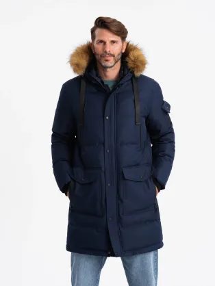 Téli sötét kék parka kabát V1 JALP-0182