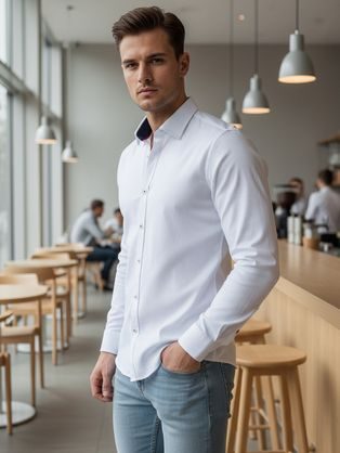 Basic sötétbarna férfi ing