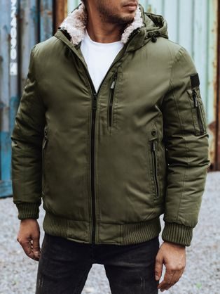 Modern zöld téli bomber dzseki