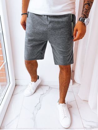 Sportos szürke férfi rövidnadrág oldalsó cipzárral