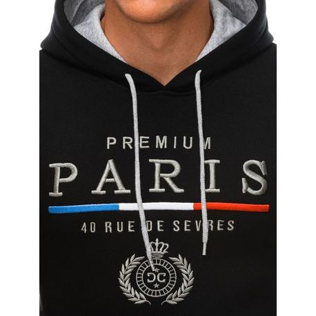 Fekete kapucnis pulóver Premium Paris B1380
