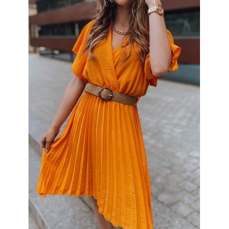Szenzációs narancs színű női ruha övvel Toskan