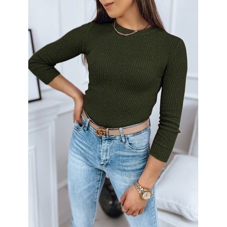 Egyszerű zöld női pulóver Aurina