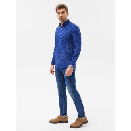 Látványos kék mintás ing K463