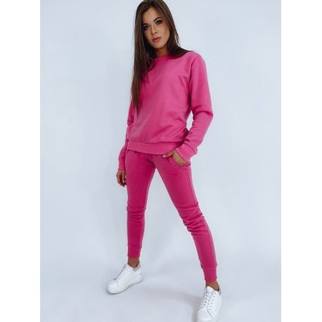 Egyszerű mély rózsaszín női pulóver Fashion