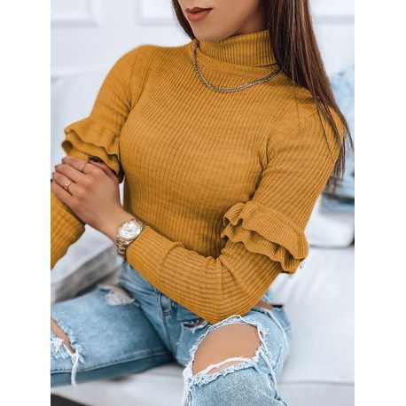 Modern mustárszínű női pulóver Bufalo