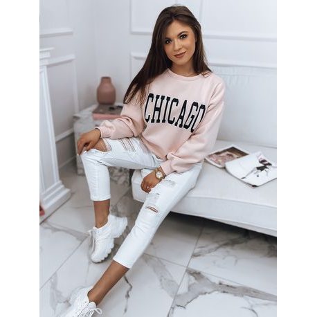 Kényelmes rózsaszín női pulóver Chicago