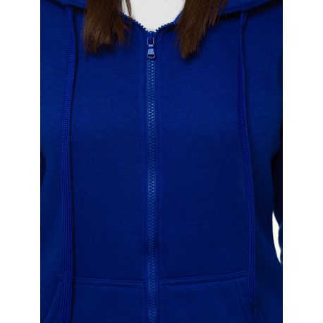 Kényelmes kobalt színű női kapucnis pulóver JS/W03Z