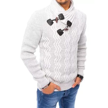 Halvány szürke pulóver látványos mintával