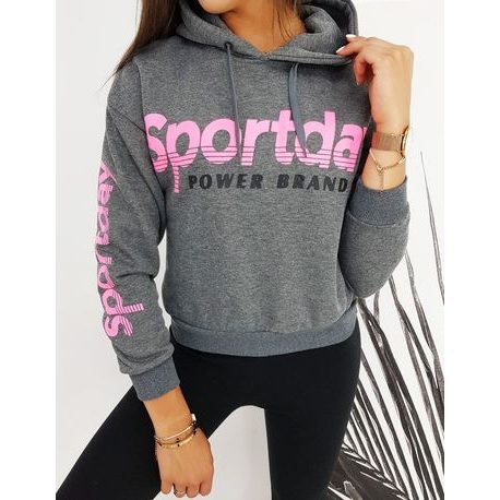 Eredeti sötétszürke női kapucnis pulóver Sportday