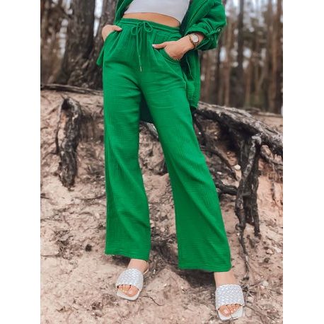 Szenzációs zöld női pamut muszlin nadrág Amertys
