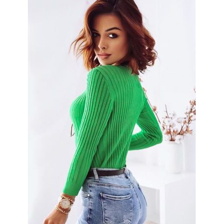 Érdekes zöld női pulóver Mistery