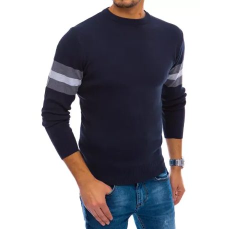 Modern sötét kék pulóver