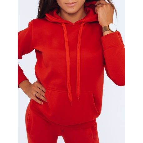Eredeti piros női kapucnis pulóver Basic