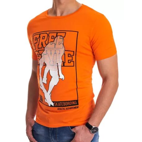 Trendi narancssárga póló lenyomattal Free Style