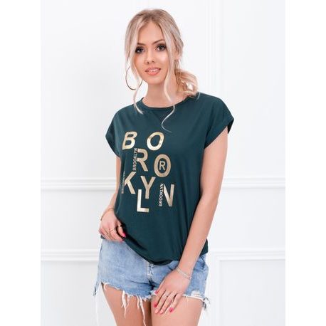 Üvegzöld női póló eredeti lenyomattal SLR020