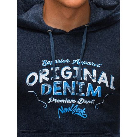 Trendi sötét kék kapucnis pulóver  Original Denim B1393